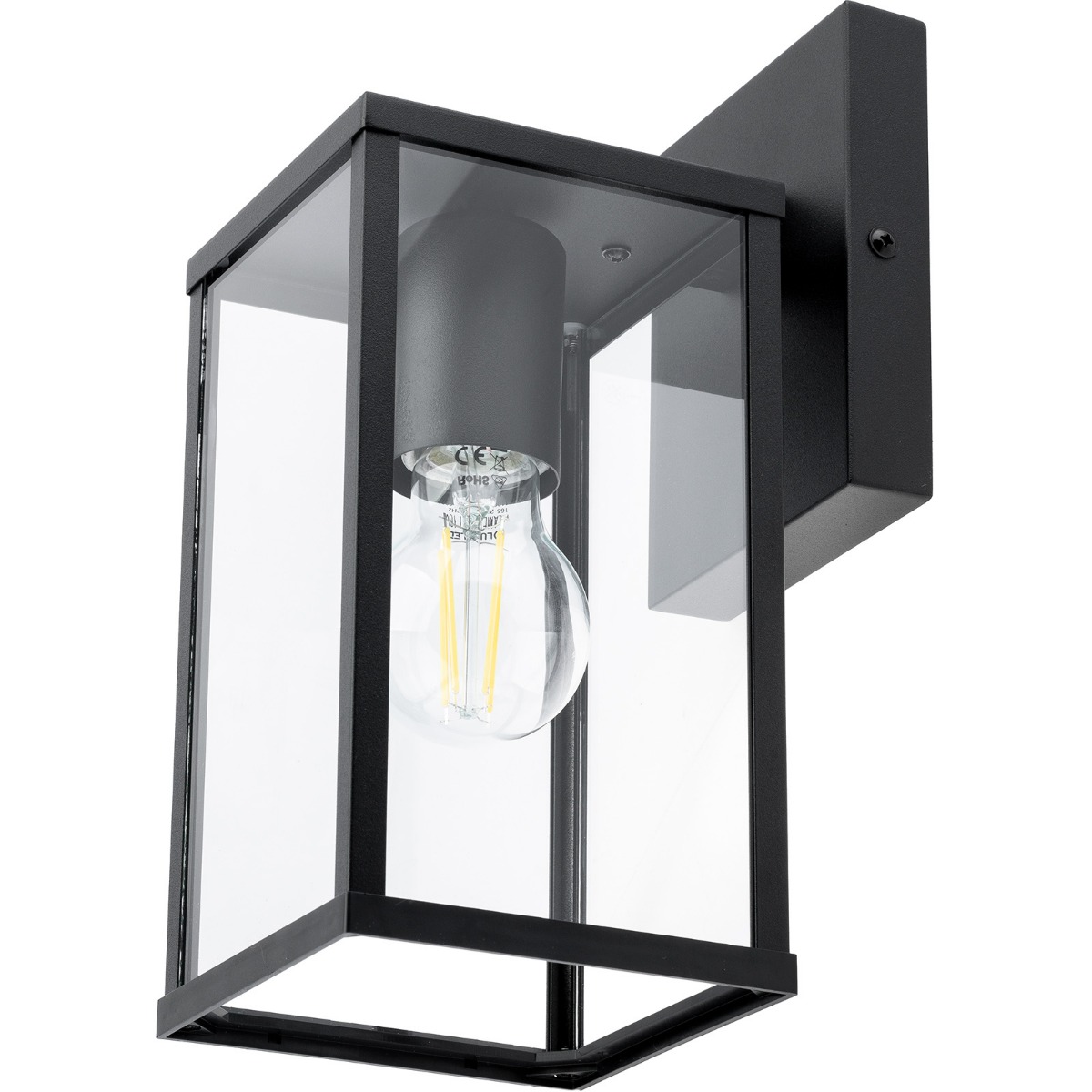 Záhradné nástenné svietidlo Lumiled čierne E27 0 W